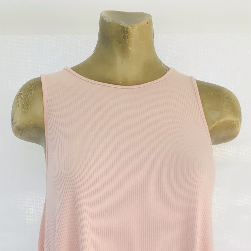 CHAMPAGNE Stretch Ribbed Knit SWING DRESS Medium - Picture 2 of 9